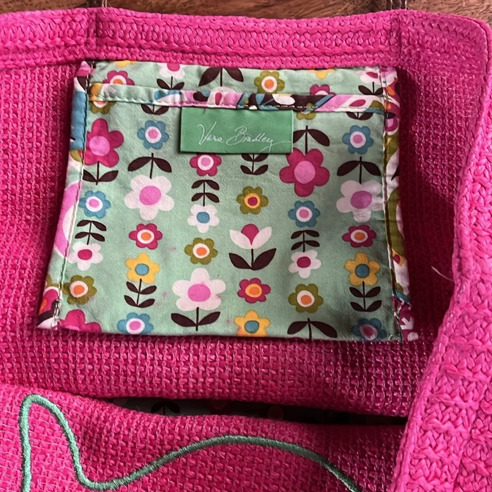 Vera Bradley Pink Fish Patterned Tote beach Bag - Picture 2 of 6